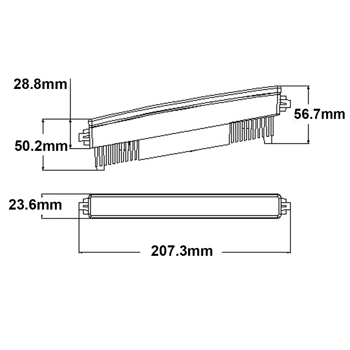 24mm x 207mm Rectangular Daytime Running Lamp